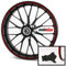 Motoking Felgenrandaufkleber mit Montagetool für Ihr Motorrad in ROT REFLEKTIEREND / 6 mm/für 10 bis 25
