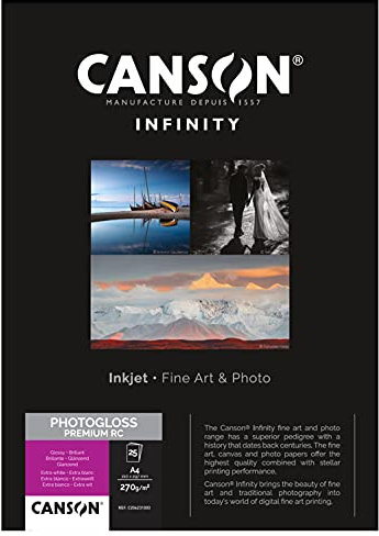 Canson 206231003 PhotoGloss Premium RC Box, Photopapier, A4