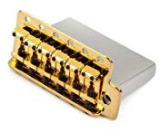 Fender Vintage-Style Strat Bridge Assembly with 2-3/16-Inch Spacing - Gold
