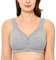 DELIMIRA Women's Non Wired Bras Full Coverage Cotton Comfort Bra Plus Size Non Padded Soft Bras Grey 38E