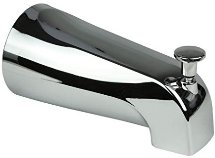 Danco Tub Spout with Diverter, for Mobile Homes and RVs, Fits 1/2 in IPS Pipes, Metal with Chrome Finish, 5 in Reach (88186)