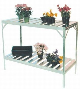 Greenhouse Staging | 4' Long x 2 Tier Slatted Staging