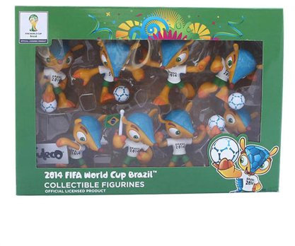 FIFA 856 Set de 8 Figurines 3-D Collector Fuleco Coupe du Monde Football Brésil 2014 7 cm