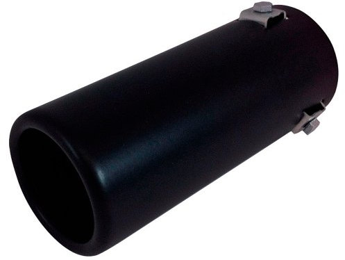 AUTO-STYLE Endrohr Stahl/Schwarz - rund 70mm - Länge 170mm - 35-66mm Anschluß