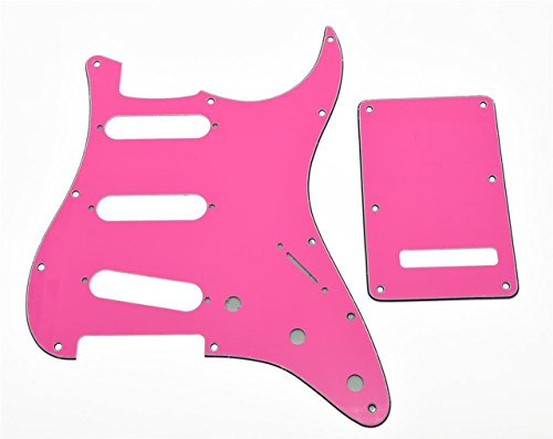 Kaish ST Strat SSS Guitare Pickguard Trem Housse plaque arrière Rose pour US/Mexique Stratocaster