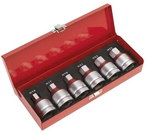 Sealey Ak6217 Hex Socket Bit Set 6Pc 3/4Sq Drive