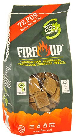 Öko-Feueranzünder, Fire-Up-Packung mit 72 Würfeln