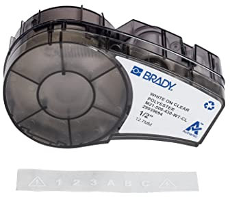 Brady (M21-500-430-WT-CL) Polyesterband für BMP21-PLUS; BMP21-LAB; BMP21 12.70 mm x 6.40 m Weiß auf transparent