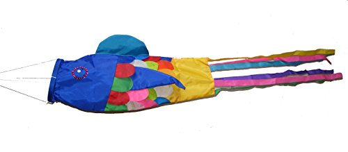 One World is Enough Large Colourful Balinese Fish Wind Sock/Festival Flag/Tent Marker
