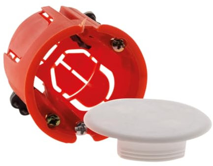 Zenitech - Einbaukasten Für Gipskarton Ø40mm - Maximalbelastung 25kg - Installation Von Deckenleuchten - Außenmaße Ø40mm x Tiefe 40mm - Rot