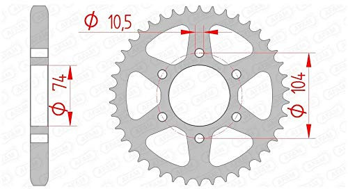 Stahl-Kettenrad AFAM 530-40Z (Silber)