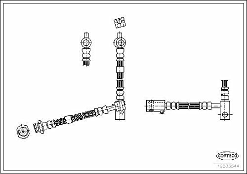 Corteco 19033544 Bremsschlauch vorne links | 19033544 Kompatibel mit Primera (P12),Primera Traveller (WP12)