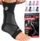 Sleeve Stars Ankle Brace – Adjustable Compression Support with Strap for Sports, Running, Training & Daily Wear – Ankle Sleeve Wrap for Men and Women (Single/Black)