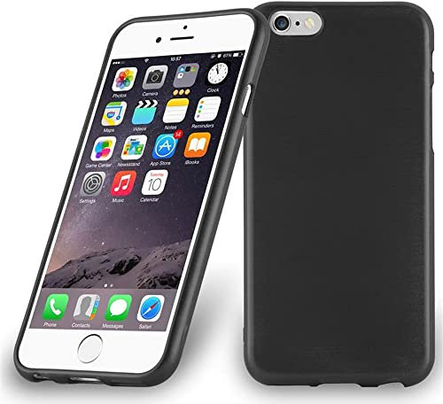 Cadorabo Custodia per Apple iPhone 6 Plus/iPhone 6S Plus in Nero Profondo - Morbida Cover Protettiva Sottile di Silicone TPU con Bordo Protezione - Ultra Slim Case Antiurto Gel Back Bumper Guscio