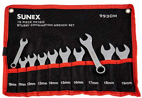 Sunex Tools 9930M Juego de llaves combinadas métricas gruesas, 10 piezas