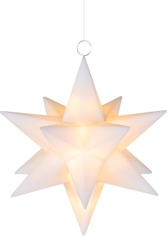 Galaxy schwebende LED Kunststoff-Sterne, 3er Set, weiß, je 10 warmweiße und 10 RGB LED, Stern 13 cm, wertige Fernbedienung mit EIN-Aus Schalter, 35710