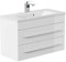 emotion | Waschbecken mit Unterschrank in Weiß Hochglanz | Made in Germany | B80 x H51 x T36 cm | Waschtischunterschrank mit Zwei Schubladen | Keramik-Badmöbel für designvolle Badezimmer