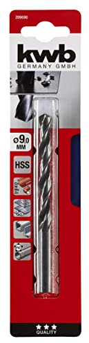 kwb Foret à métaux HSS laminés et trempés à la vapeur Ø 13 mm avec un angle de pointe de 118° pour des travaux de perçage simples avec des visseuses sans fil et des perceuses courantes