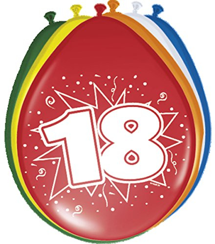 Folat 08218 - Zahlenballons/Ballon mit Zahl 17-12 / 30 cm - 8 STK.