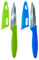 CULINARE C33005 2 Piece Knife Set, Green/Blue, Stainless Steel, 9cm Ultra Sharp Blades, 2 x Kitchen Knives with Protection Covers, Smooth Cutting/Firm Grip/Non-Slip Handle, Dishwasher Safe