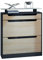 Vladon Schuhschrank Fiesta, Schwarz matt/Eiche sägerau/Schwarz Hochglanz - Schuhkipper für 16 Paar Schuhe (89 x 104 x 23 cm)