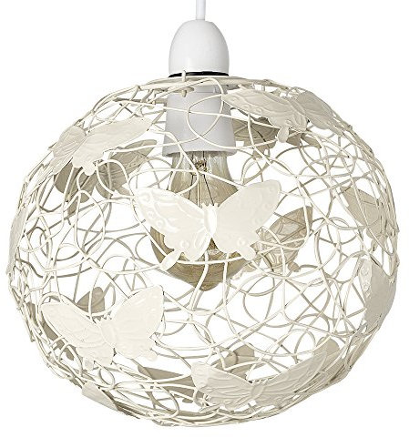 MiniSun | Modern Cream Wire Frame Globe Ceiling Light Shade | Pendant Lights, Home Décor & Improvement Essential | 220cm Shade Width