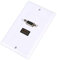 Yosoo 1 Port HDMI Femelle + 1 Port VGA Femelle AV Prise Murale Prise vidéo Face Connecteur Plaque Blanc
