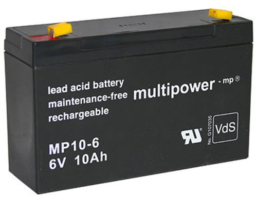 6V 10Ah MULTIPOWER MP10-6 AGM Bleiakku WARTUNGSFREI VDS
