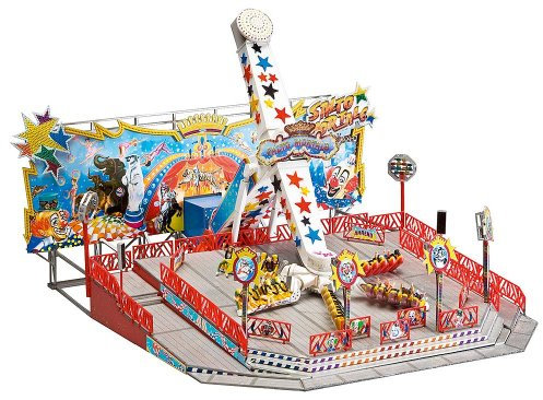 FALLER Fahrgeschäft Salto Mortale Modellbausatz mit 365 Einzelteilen 257 x 254 x 167mm I Modelleisenbahn Zubehör H0 I Modelleisenbahn H0 Kirmesanlagen