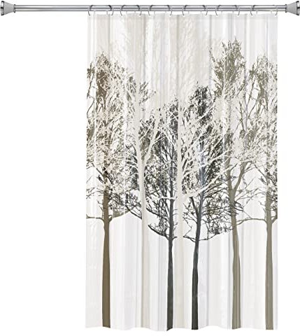Splash Home Rideau de Douche en Tissu Beige forêt, 72 x 70 cm, Beige forêt