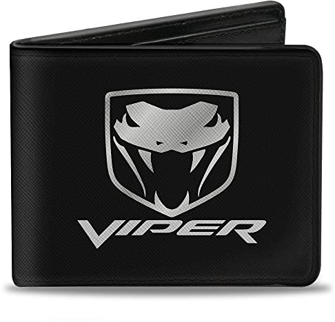Buckle-Down Portefeuille Dodge Viper - Unisexe - avec Logo Noir et argenté - avec Logo Dodge Viper - Noir et argenté