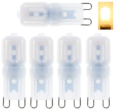 VANSUKY AC220V 3W G9 warmweiß dimmbar Led Lampen (5 Packungen), 2835SMD Energiesparlampe. 230lm entspricht 20W Halogenbirne, 360° Abstrahlwinkel
