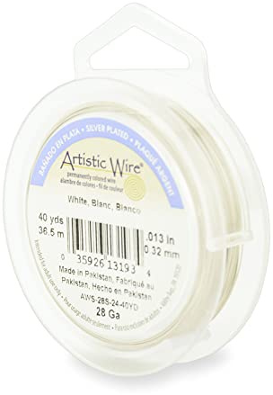 Artistic Wire, 28 Gauge, Silver Plated, Pearl, 40 Yards