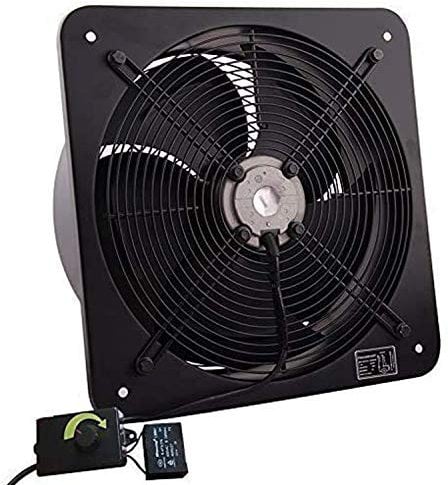 Powerstar Electricals LTD Commercial Extractor Industrial Ventilation Axial Exhaust Blower Flow Plate Fan 20'' Inches 500mm Black (Heavy Duty Metal With Speed Control Regulator)