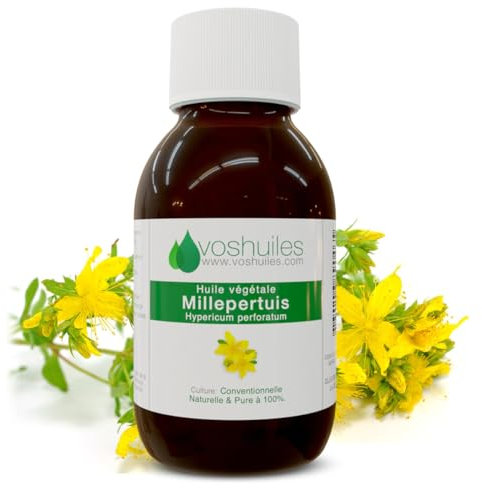 VOSHUILES - Huile Végétale de Millepertuis Herbacé Boisé 100ml - Cosmétique Soins de la Peau - Soin Naturel pour Peau - Hydratation et Réparation - 100% Pur et Naturel