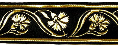 1A-Kurzwaren 35070-swgo 10m Keltische Borte 35mm breit schwarz-gold