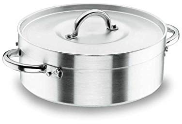 LACOR 20028 Bratentopf mit Deckel 28 cm silber