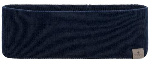 LIERYS Mono Stirnband Damen/Herren 8 cm breit - Made in Germany - dreilagiges Strickband gefüttert mit Baumwolle - Rippstrick Ohrenwärmer 54-60 cm - Ohrenschutz Herbst/Winter blau One Size