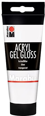 Marabu 12030050101 - Acryl-Gel kristallklar, 100 ml Tube, cremiges, farbloses Gel auf Wasserbasis für reine reliefartige Strukturen, trocknet transparent, glänzend, für Mixed Media