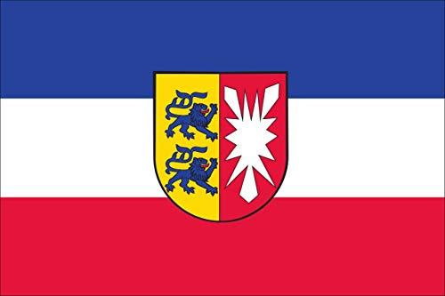 flaggenmeer® Flagge Schleswig-Holstein mit Wappen 160 g/m² ca. 100 x 150 cm