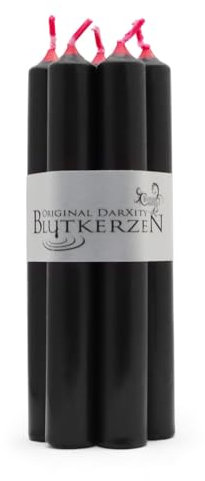 5 original DarXity Blutkerzen - innen rot, außen schwarz...