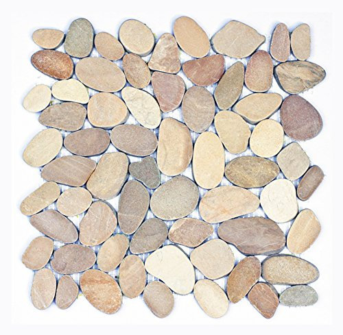 Kieselstein-Mosaik - K-1-557 - 1m² = 11 - geschnitten - Naturstein Bodenfliesen Wandfliesen Badfliesen - Naturstein Lager Verkauf Stein-mosaik Herne NRW