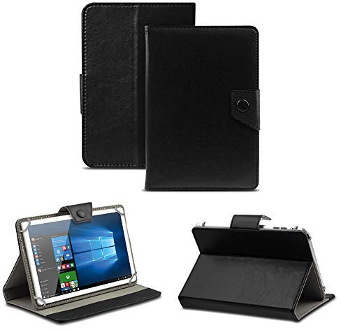 NAUC Schutz Cover Tasche kompatibel für VALE Tablet V10E LTE-464 / V10A Hülle Case Schutzhülle Tablet Etui Kunst-Leder Universal Tablettasche Standfunktion, Farben:Schwarz