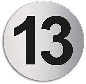 Door Number 13 Stainless Steel dia. 60 mm self-adhesive7294-13