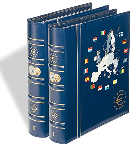 Leuchtturm Münzalbum Vista, Band 1 und 2Alte und Neue Länder,n, blau
