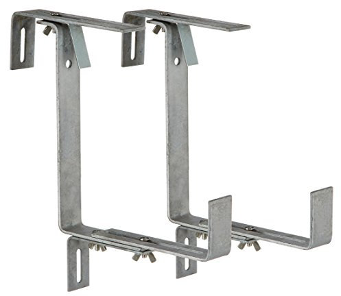 Dehner Blumenkastenhalter Profi für Rohrgeländer, 2 Stück, Metall, silber, Zink