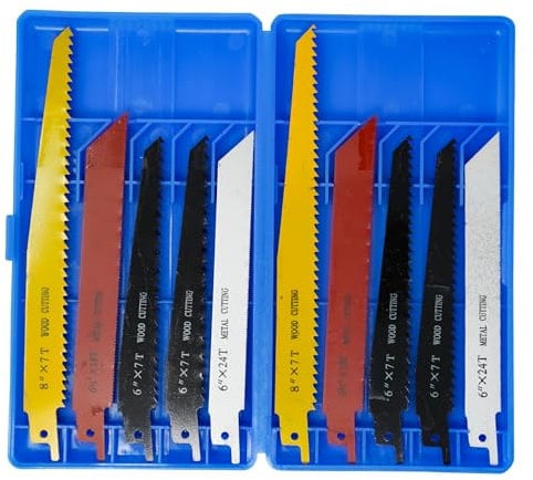 Dapetz 10 Scie à Guichet Lames Métal Bois Sabr pour BOSH Dewalt Universel