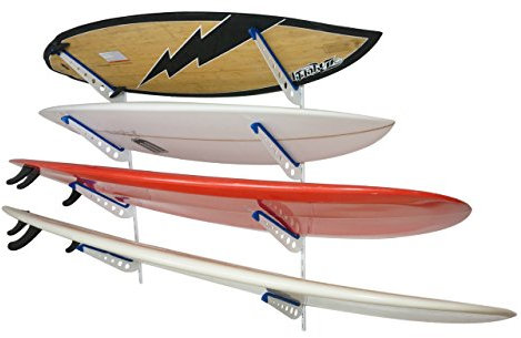 StoreYourBoard Metall Surfboard Storage Rack, 4 Surf einstellbare Home Wandhalterung
