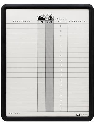 Quartet Classic Gray in/Out Board, 11 x 14 Inches, Duramax Porcelain, Black Frame (750)