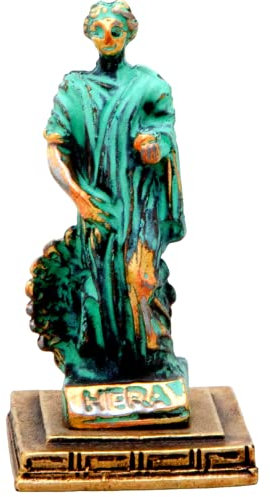 Antike griechische Zamak Miniatur Statue of Hera (grün/gold)